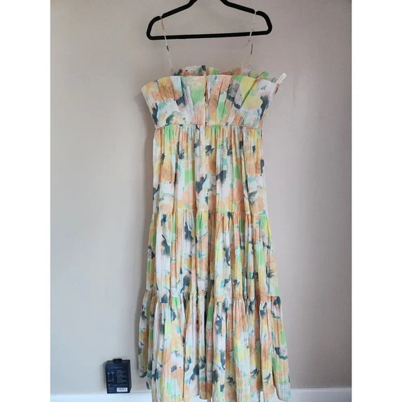 NWT Acler Hetherington Floral Maxi Tiered Dress Size US 12 Yellow #9K401 - Picture 8 of 15